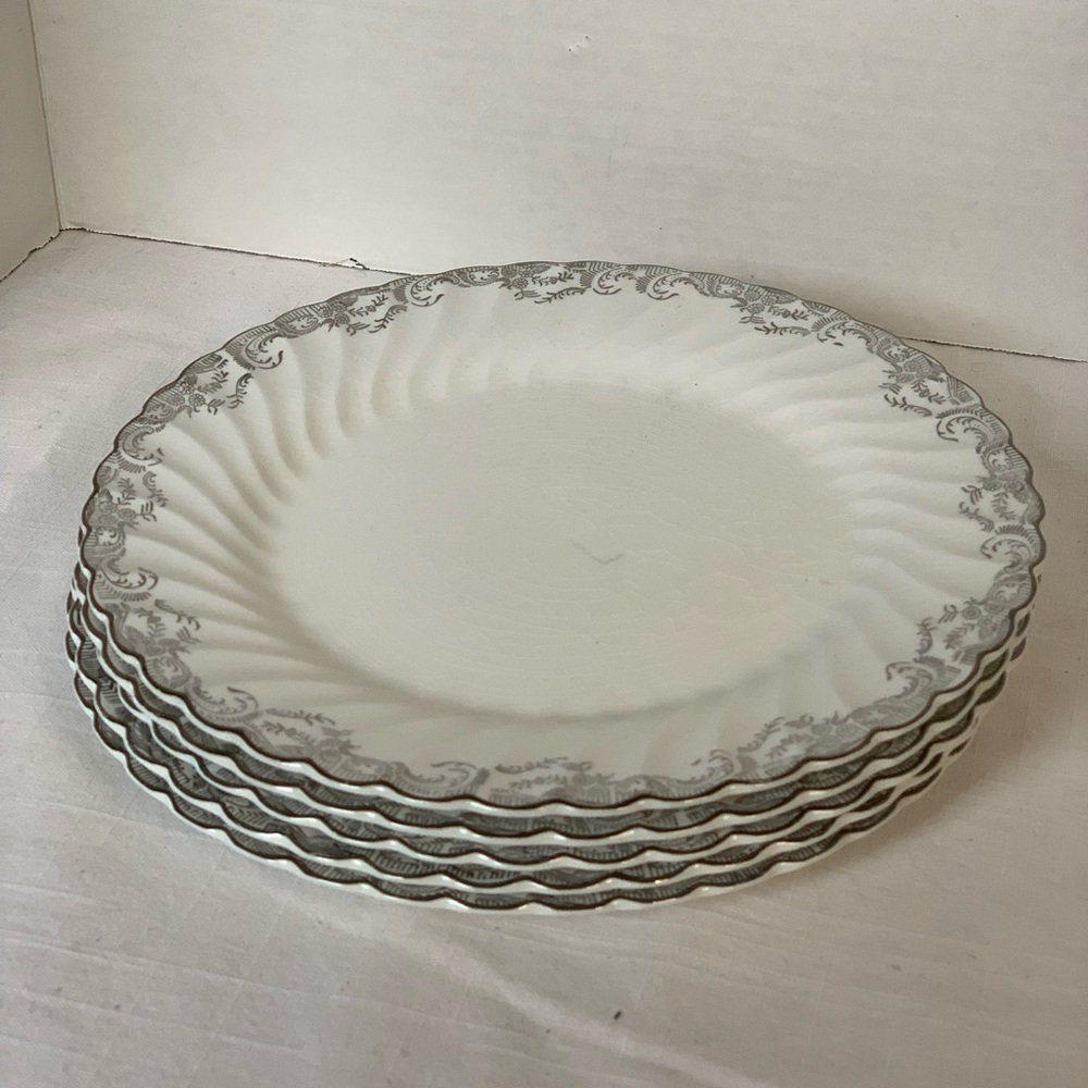 JOHNSON BROTHERS / SOVEREIGN POTTERS | Set of 5 Plates | Snowhite/Sylvania